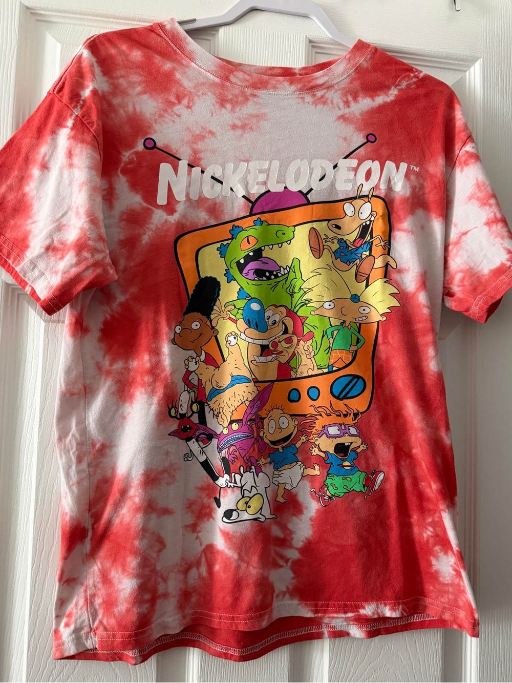 Nickelodeon Tie Dye Graphic T Shirt 2021 Rugrats Hey Arnold Ren & Stimpy M